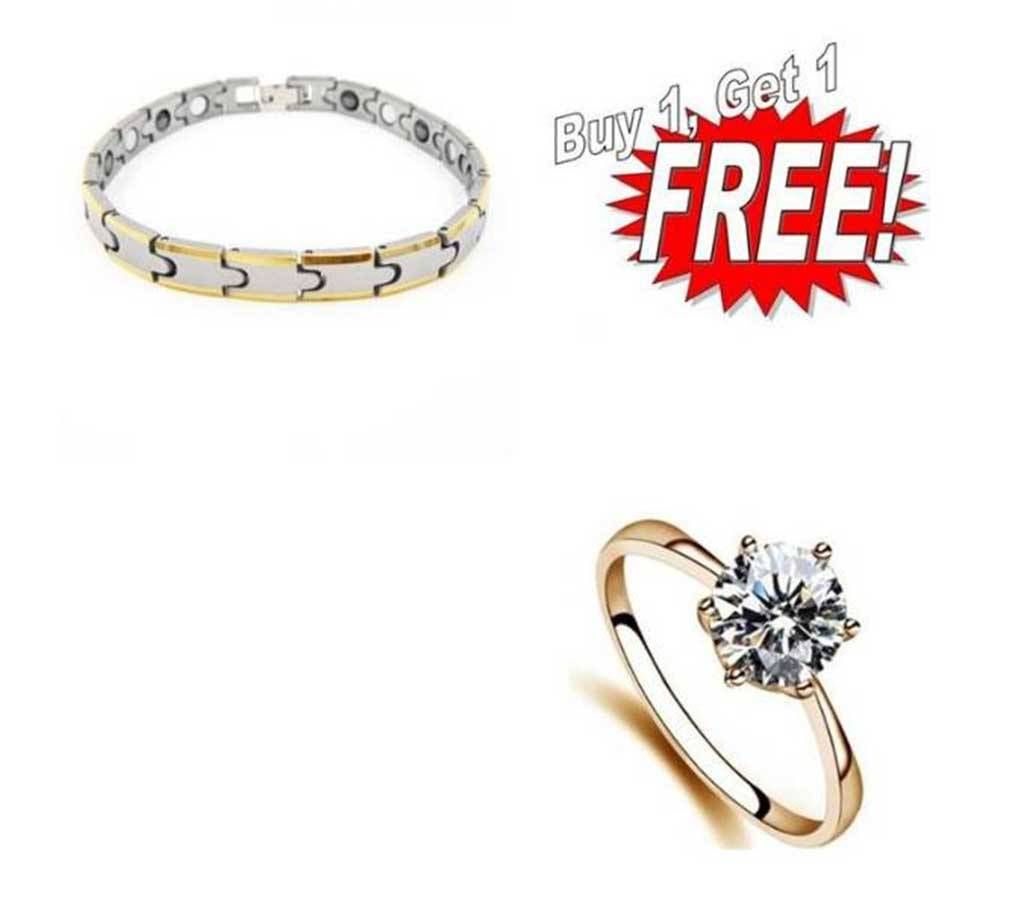 Buy One Magnetic Health Bracelet & Get One Finger ring 