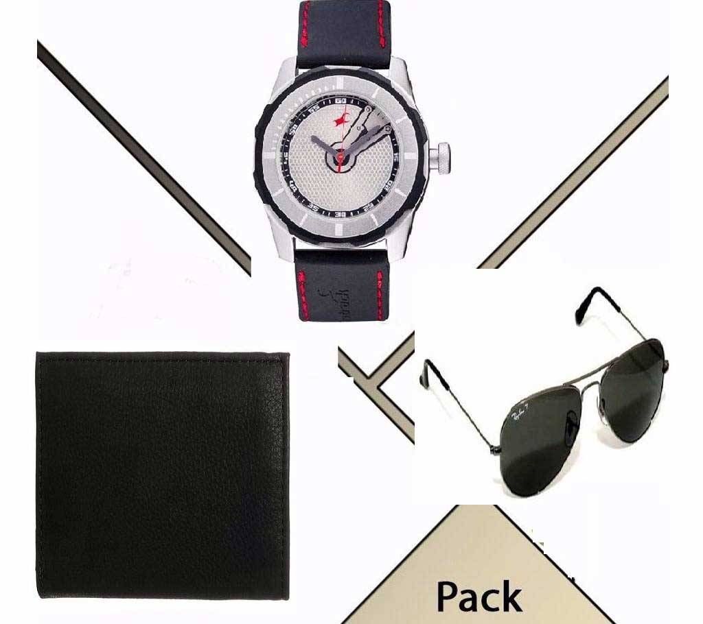 Ray-Ban (copy) sunglasses & Fastrack (copy) watch & Wallet