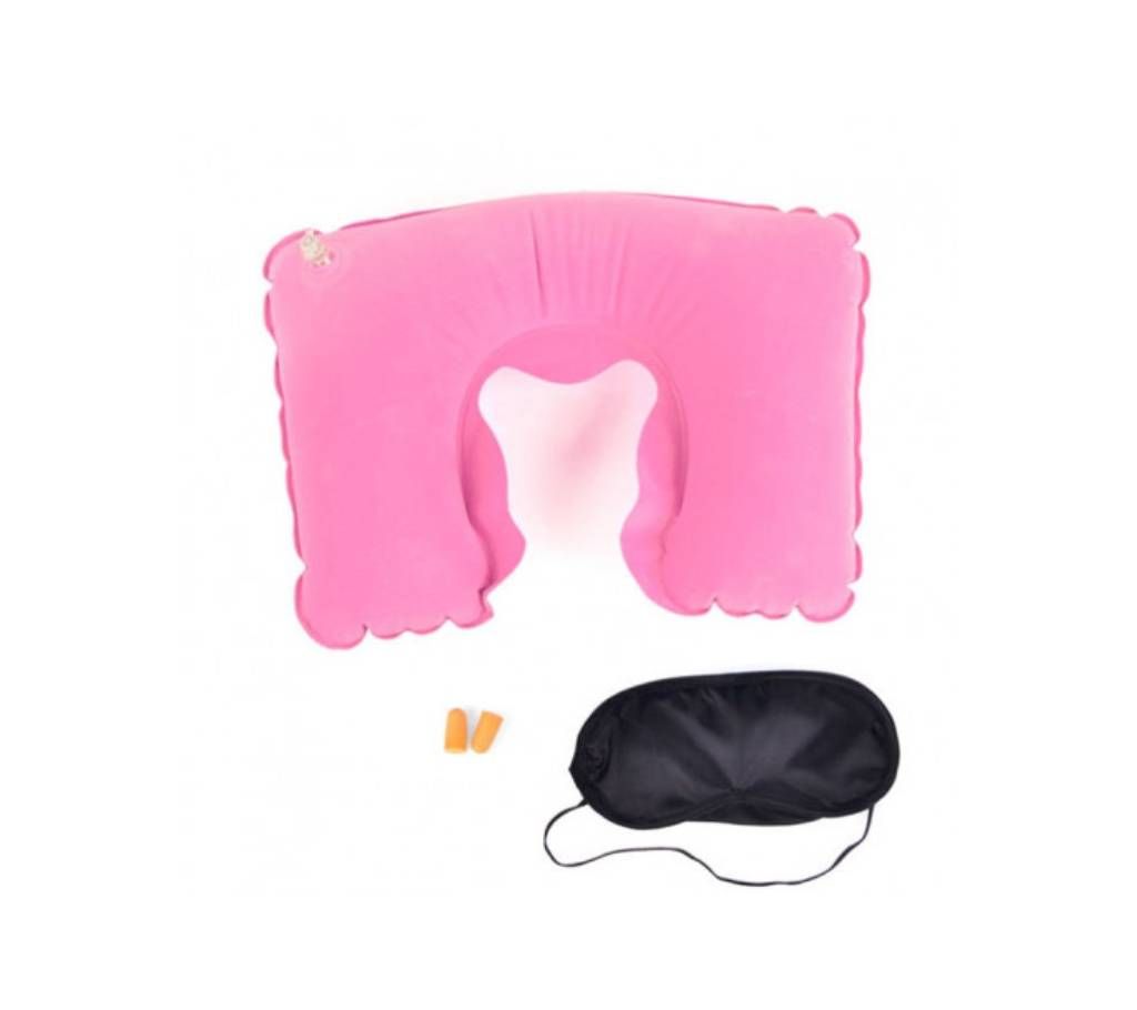 3pc Travel Sleep Set Neck Pillow & Eye Mask & Ear Plugs