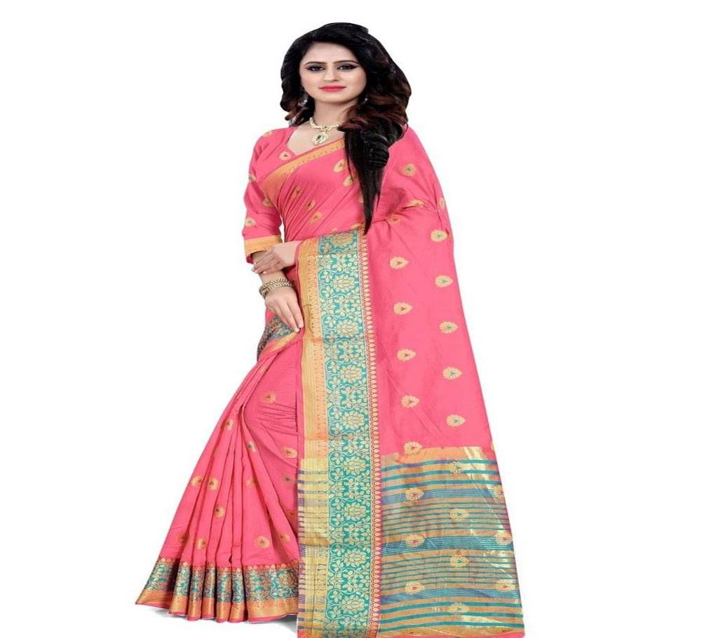 Cotton Silk Banarasi Saree With Blouse - 02 Pieces