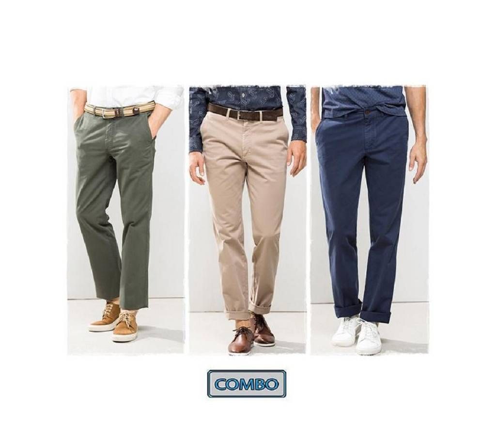 Combo of  3 Gaberdine Pant For Men