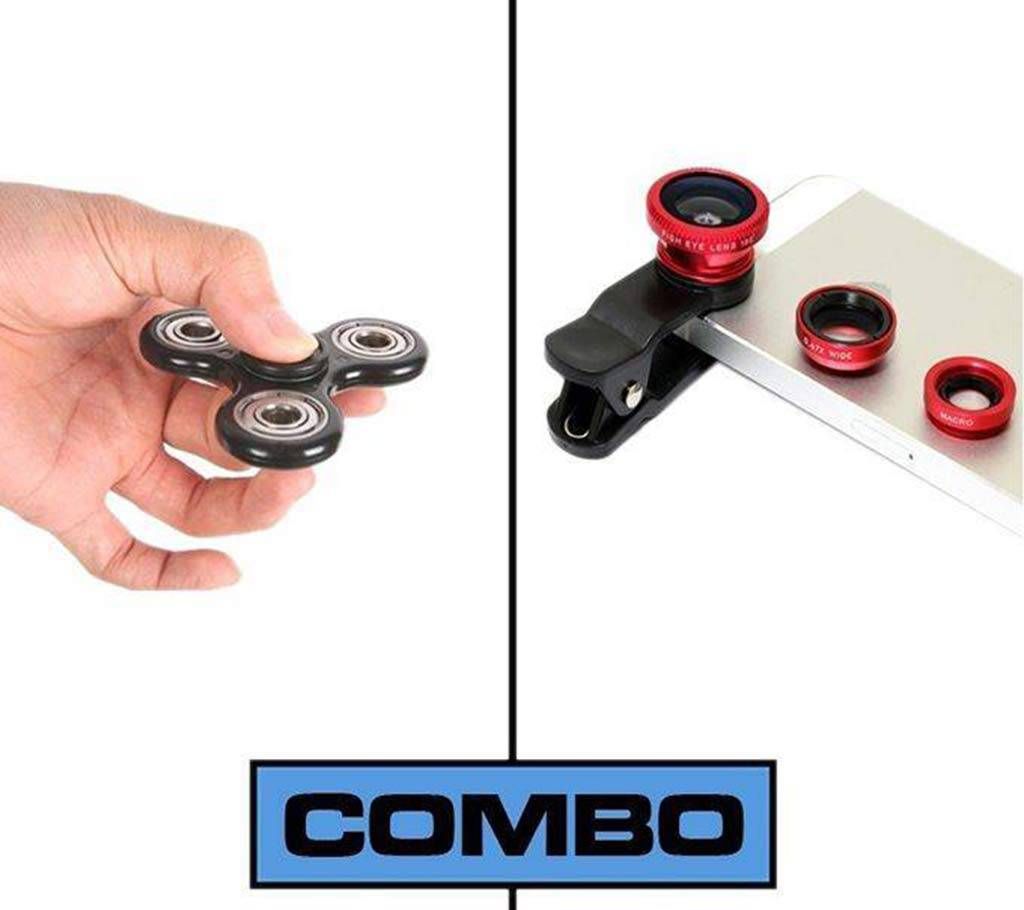 Stress Reducer Toy Fidget Spinner With Universal Clip Lens
