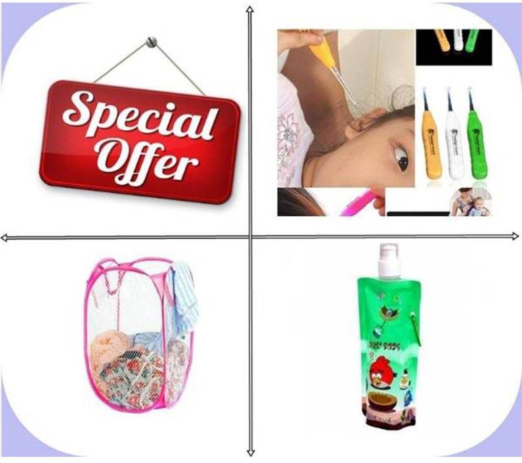 3 Pack of combo Ear Cleaner + Storage baby Bag +Water bottle