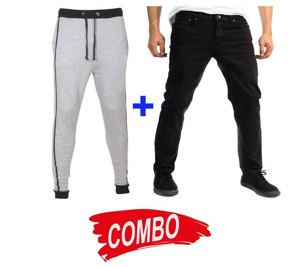 Gents sleeping trousers+Menz Slim Fit Jeans pants Combo
