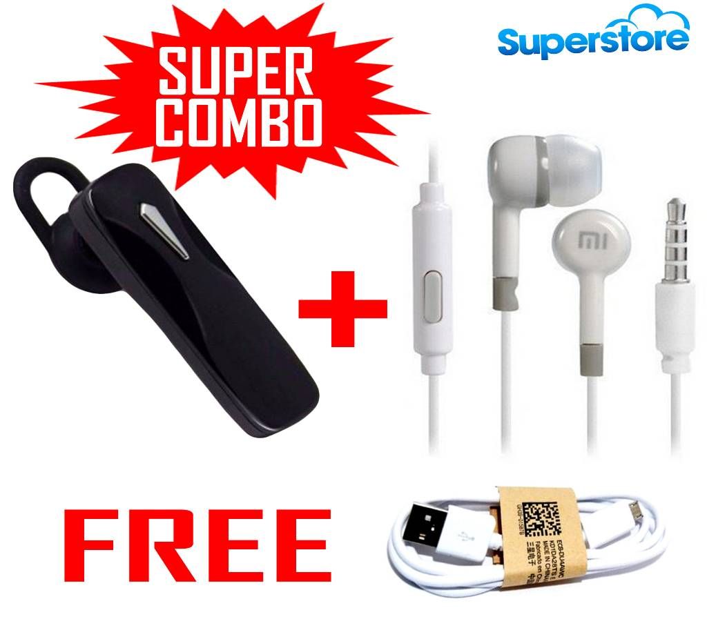 mi MI2 earphone +Universal BlueTooth Headset + free Usb Cable