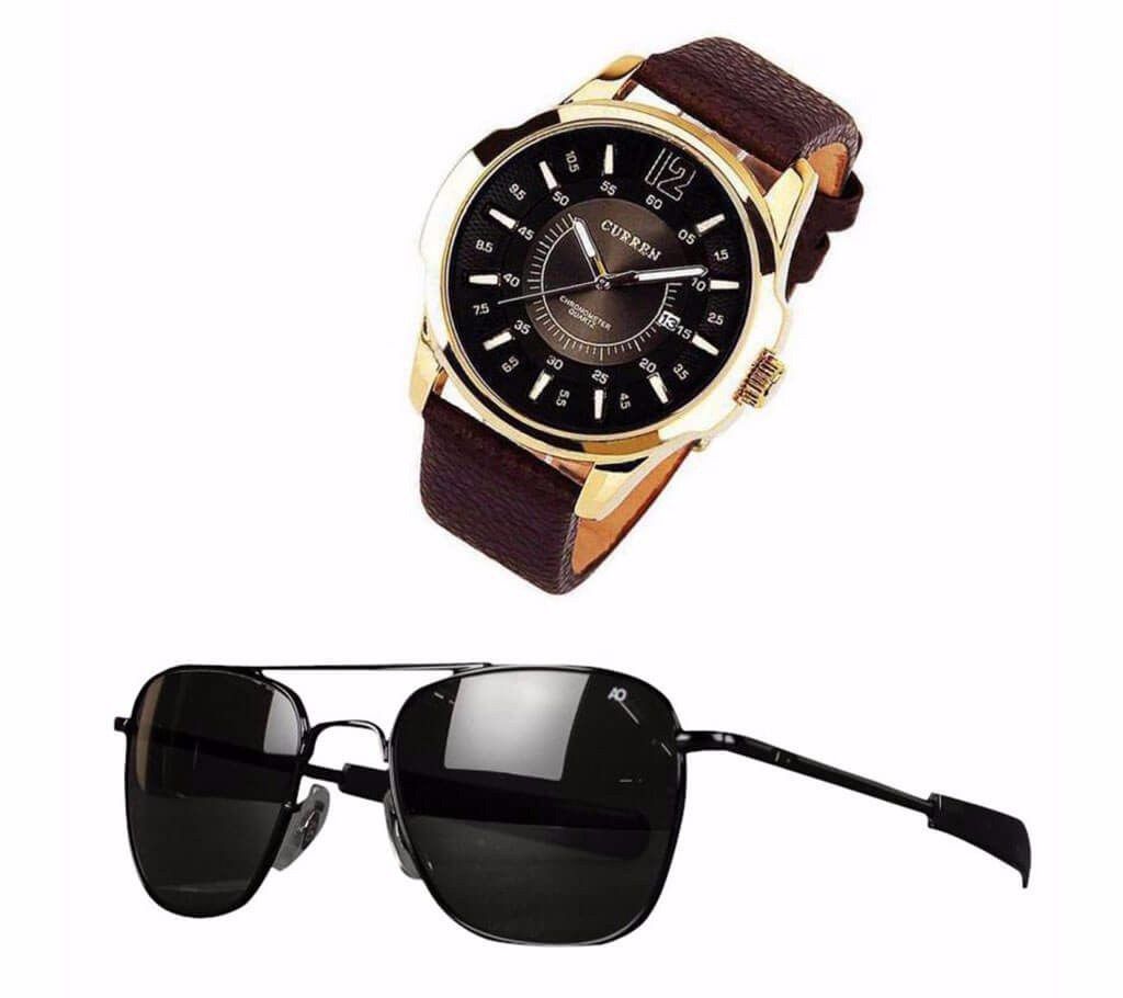 CURREN Wristwatch + AO Sunglasses (Copy) Combo Offer 
