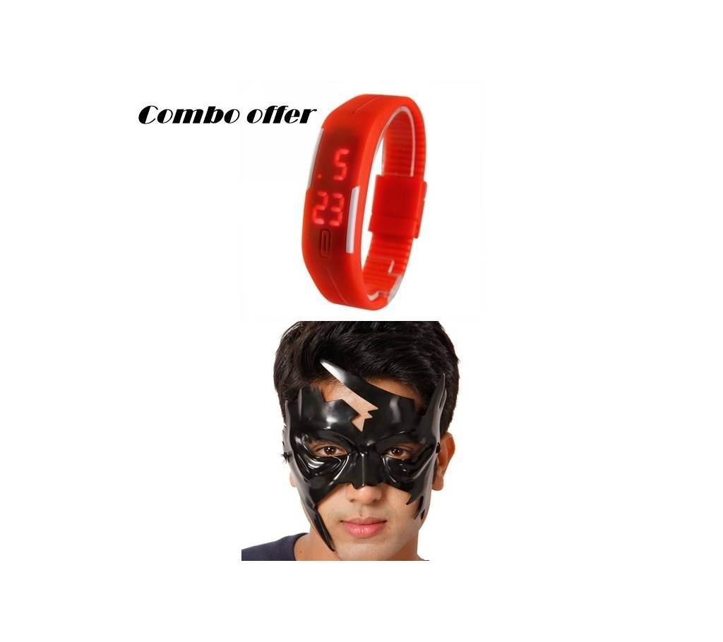 Combo Kids LED Sports Watches & Krish Face Mask