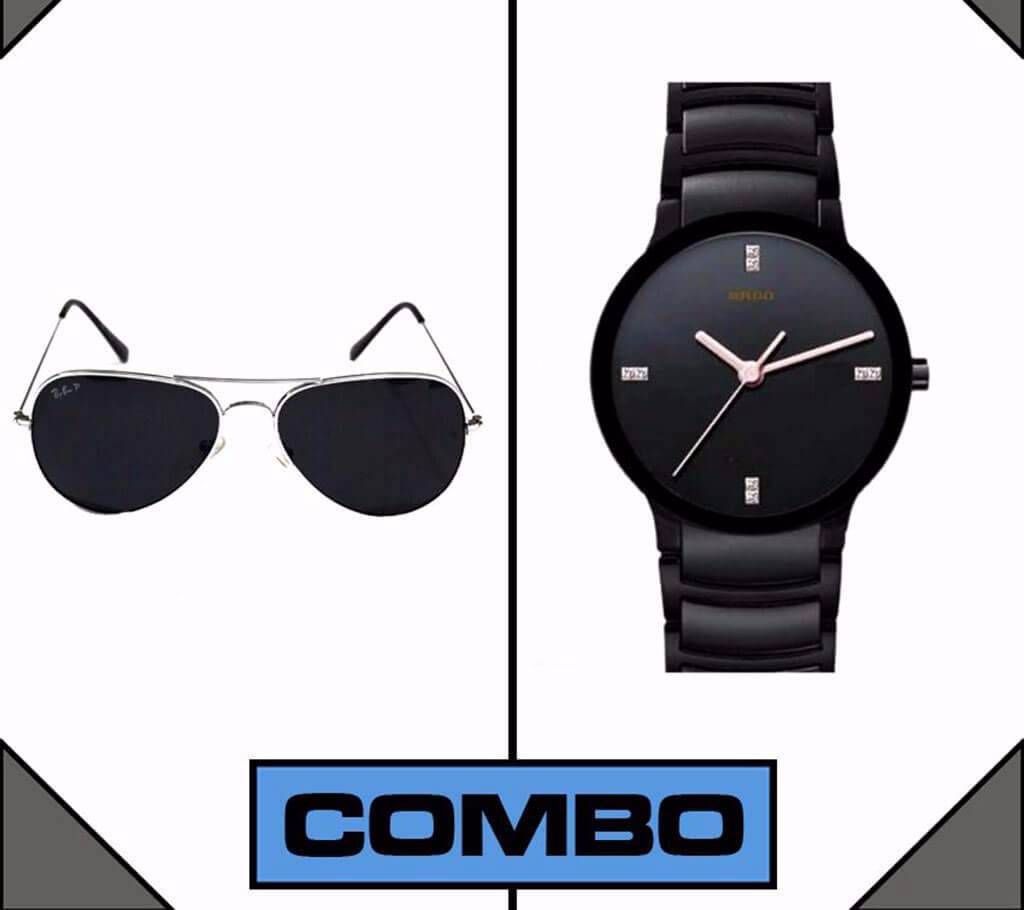 Ray ban Sunglasses + Rado Men's Wrist Watch(Copy) Combo