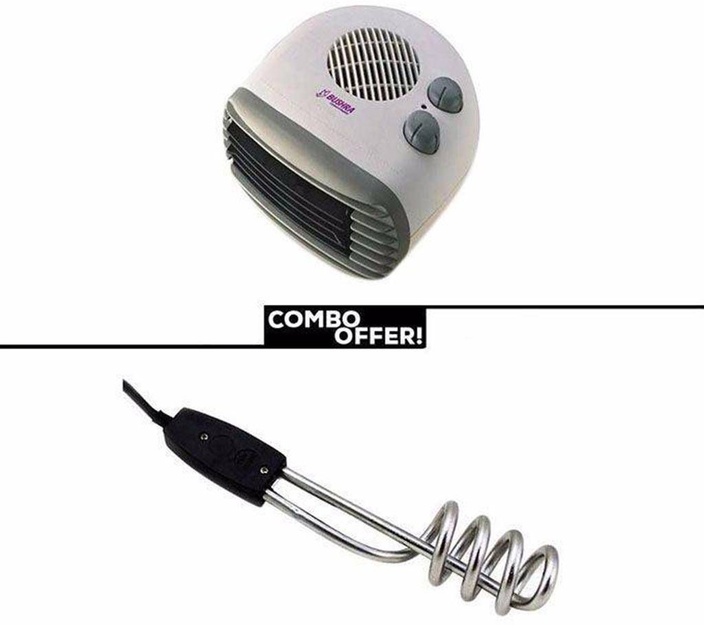 Combo of Bushra 2000W Room Heater & Water Heater 