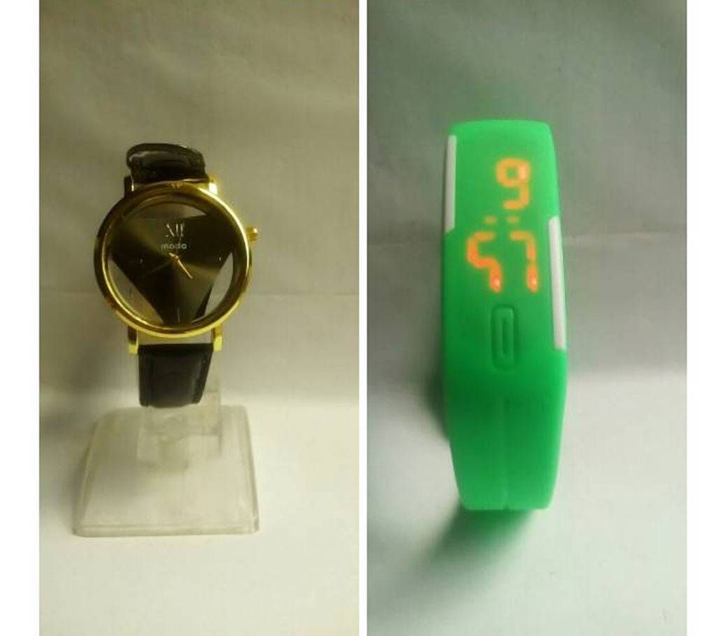 Modo Ladies Watch & LED Sports Watch Combo 