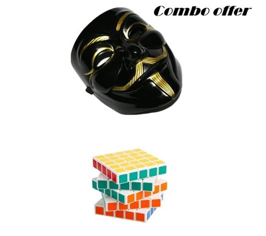 Vendetta Mask & Magic Rubik's Cube Puzzle (5X5) Combo