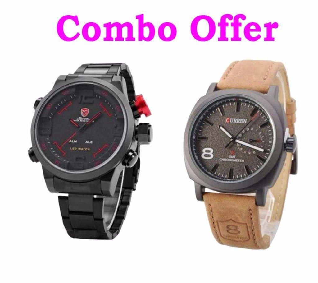 Shark Gents watch + Curren gents watch Combo Offer