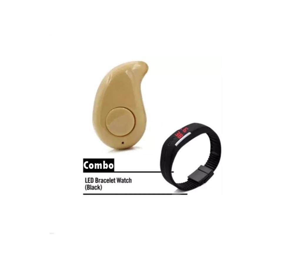 LED Sports Watch & Mini Bluetooth Wireless Earphone Combo