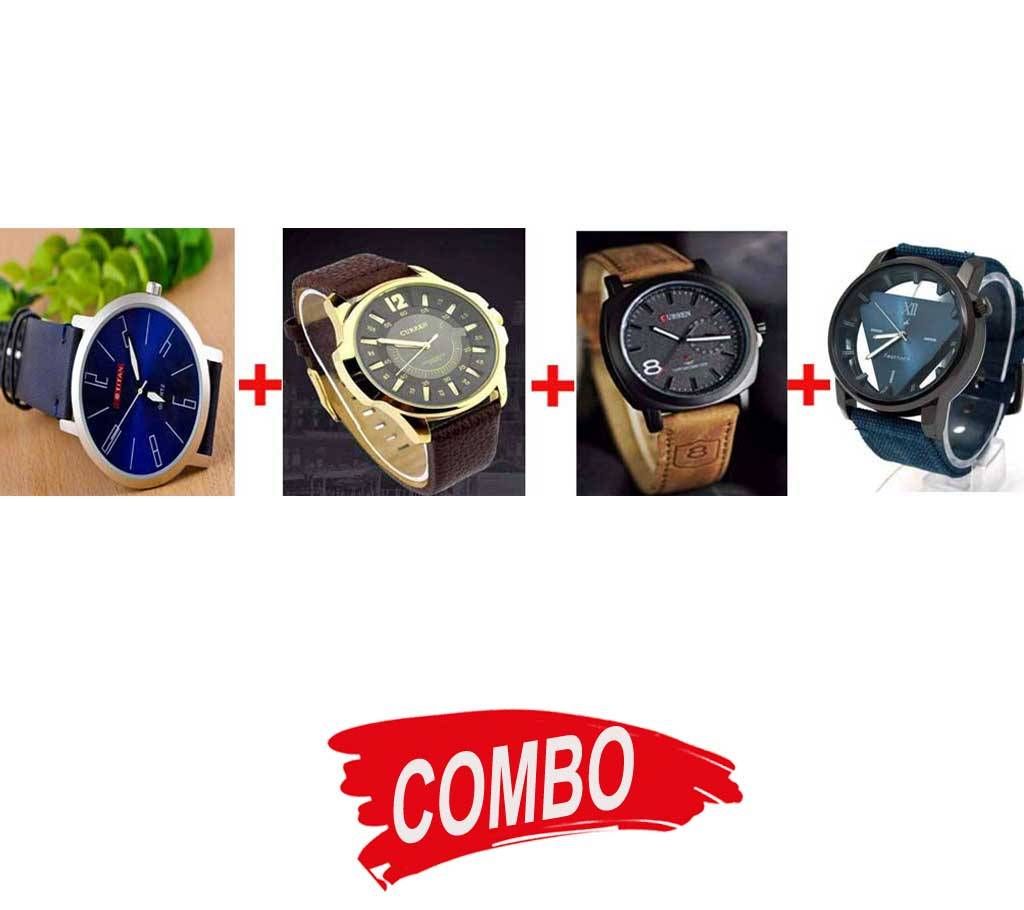 Fastrack gents watch (replica) + Titan Gents Watch (Copy) + Curren Gents Watch + Curren Gents Watch - Combo Offer