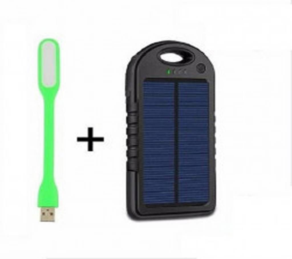 Combo Solar Power Bank 4000mAh For Mobile & USB Led Light