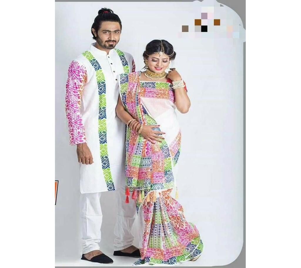 Couple design panjabi and sharee