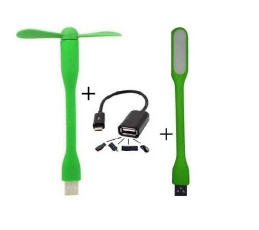 Combo of USB fan+USB light + OTG cable Combo offer