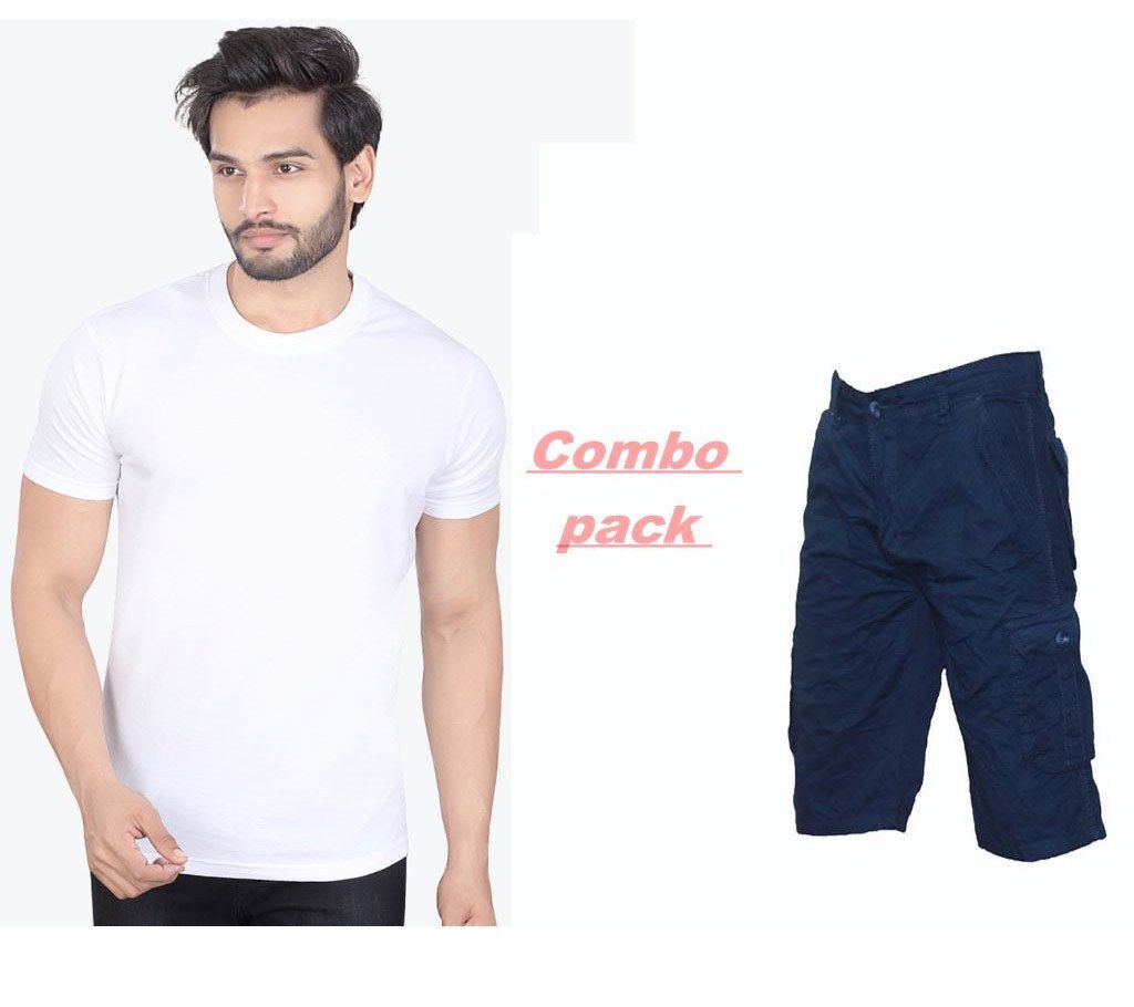 Gents three quarter pant+T-shirt combo offer 