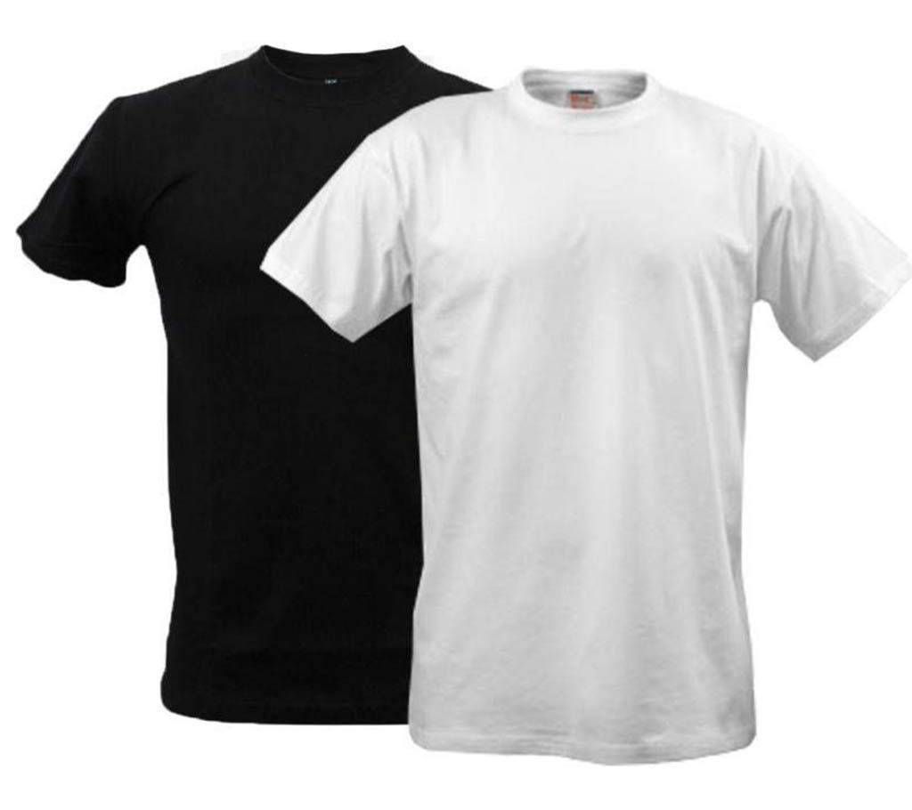 Menz Cotton Solid Color T-Shirt Combo (2 Piece)