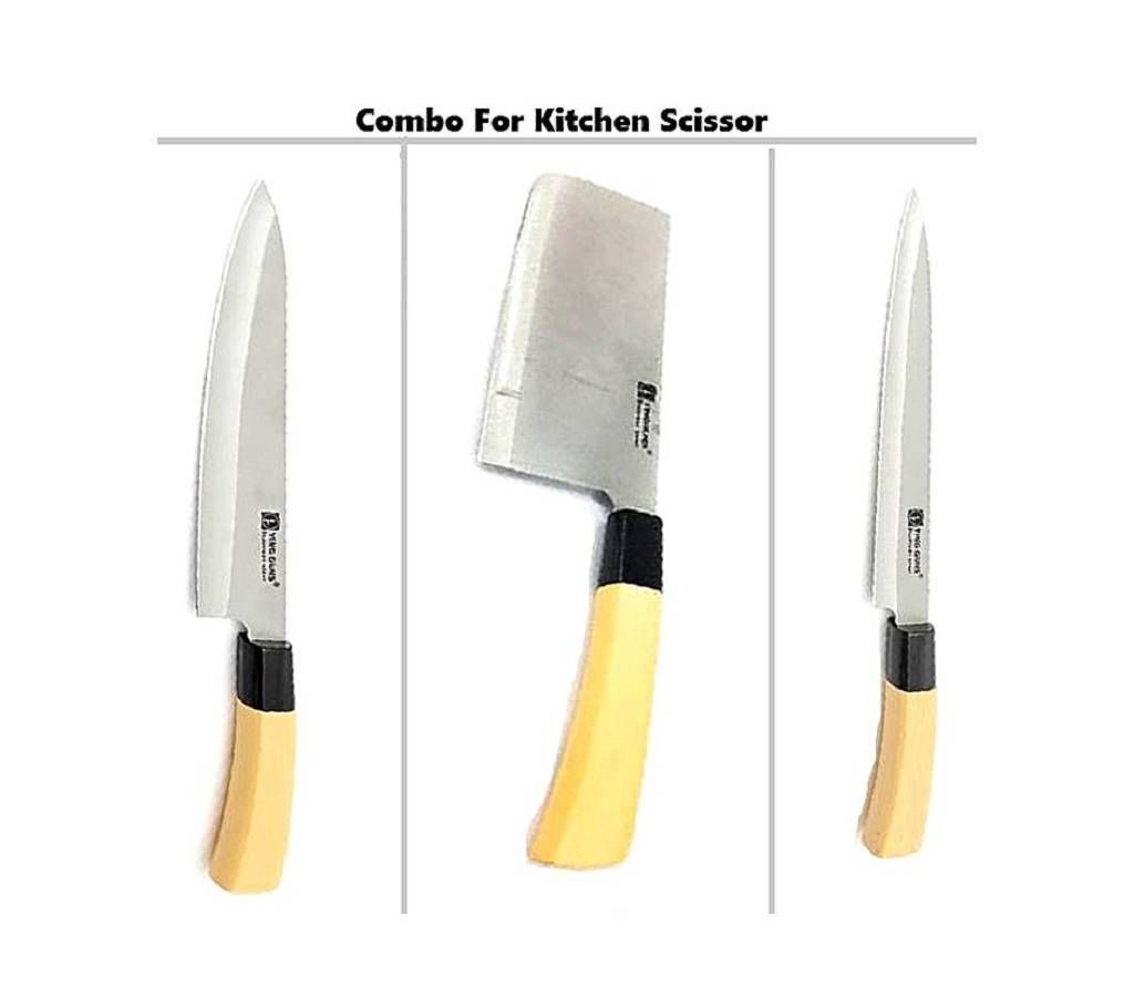 3 Pieces Kitchen Combo knife - Silver