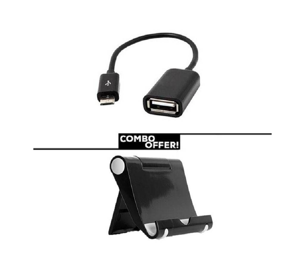 Combo Of Multi Mobile Stand and Micro USB OTG Cable