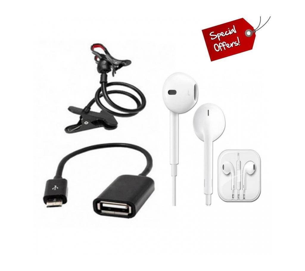 - 360 Rotate Stand+Micro USB OTG Cable + Apple Earphone (copy)