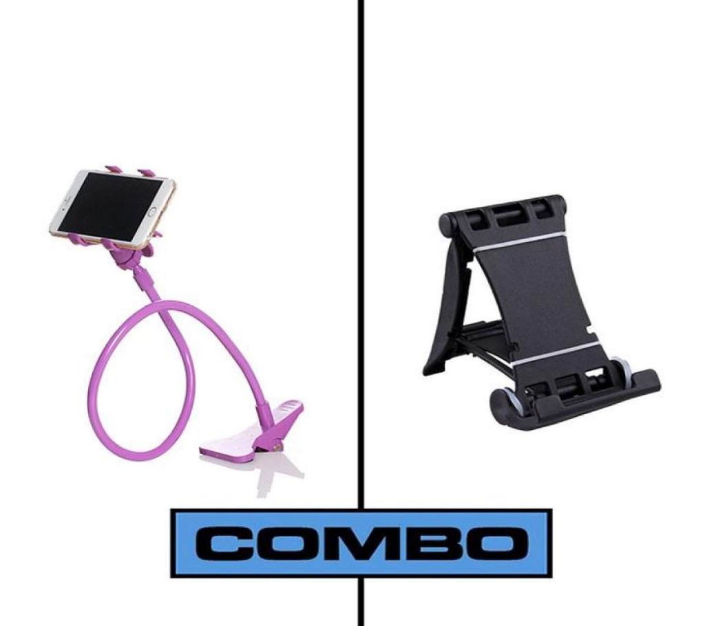 Combo of Multi Mobile Tablet Stand & 360 Rotate Mobile and Tablet Stand - Black & Purple