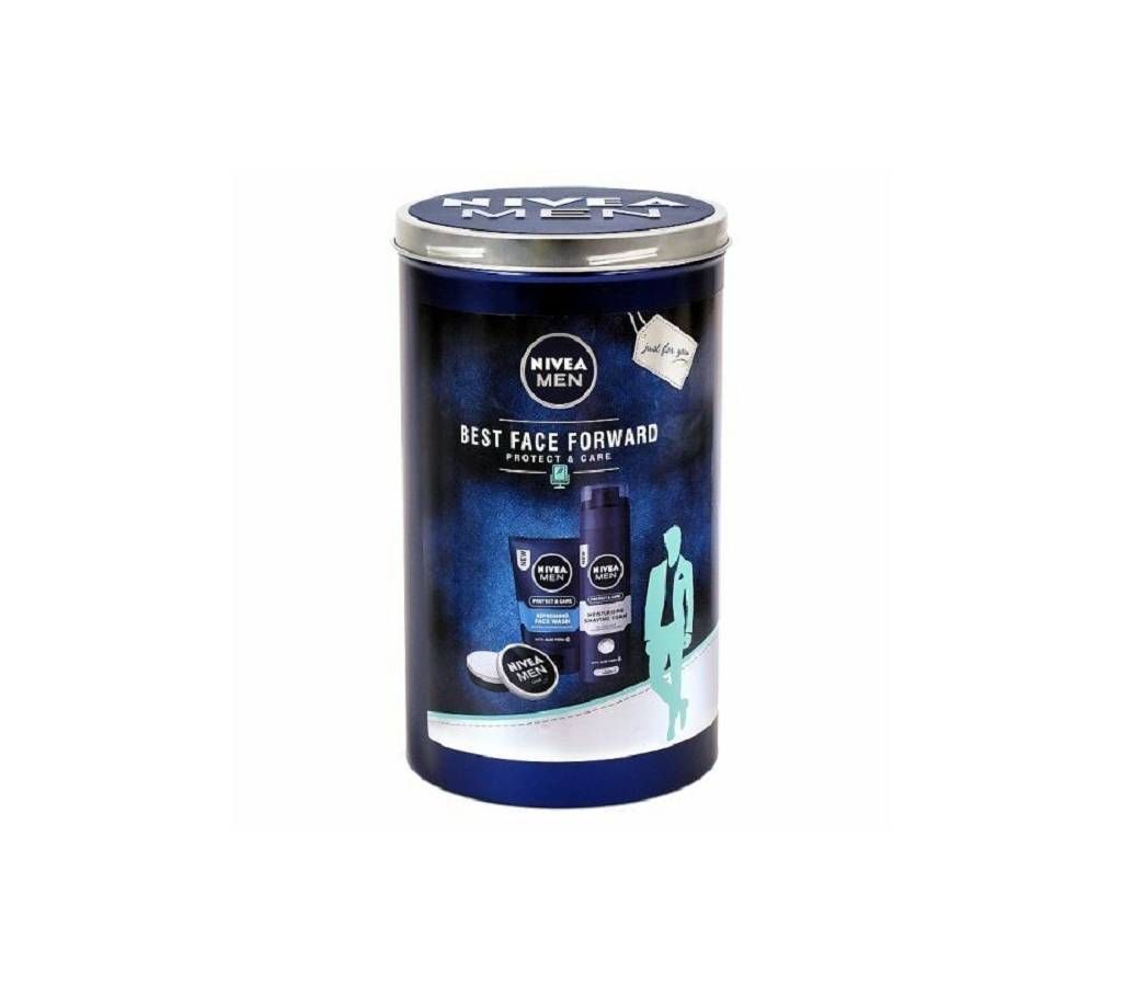 Nivea Men 3 Pieces Protect & Care Gift Tin Pack.