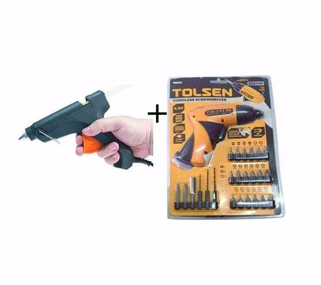 Glue Gun & Drill Machine Combo