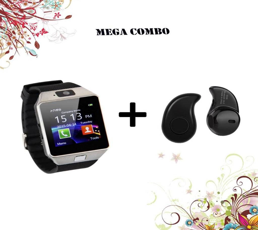 Smart Watch With Bluetooth Headset Combo