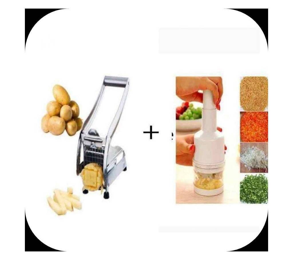 Vegetable Chopper And Potato Chipper Combo 