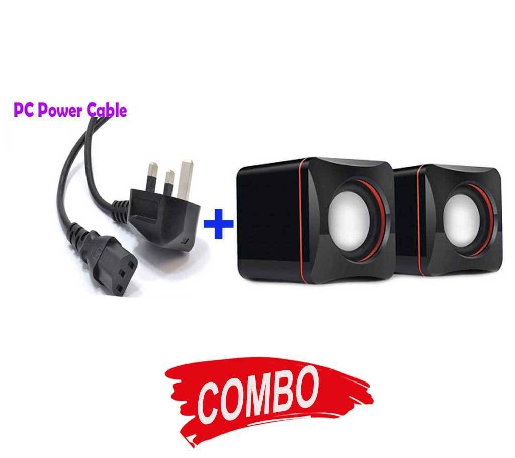 PC-Power Cable+USB Mini Speaker Combo offer