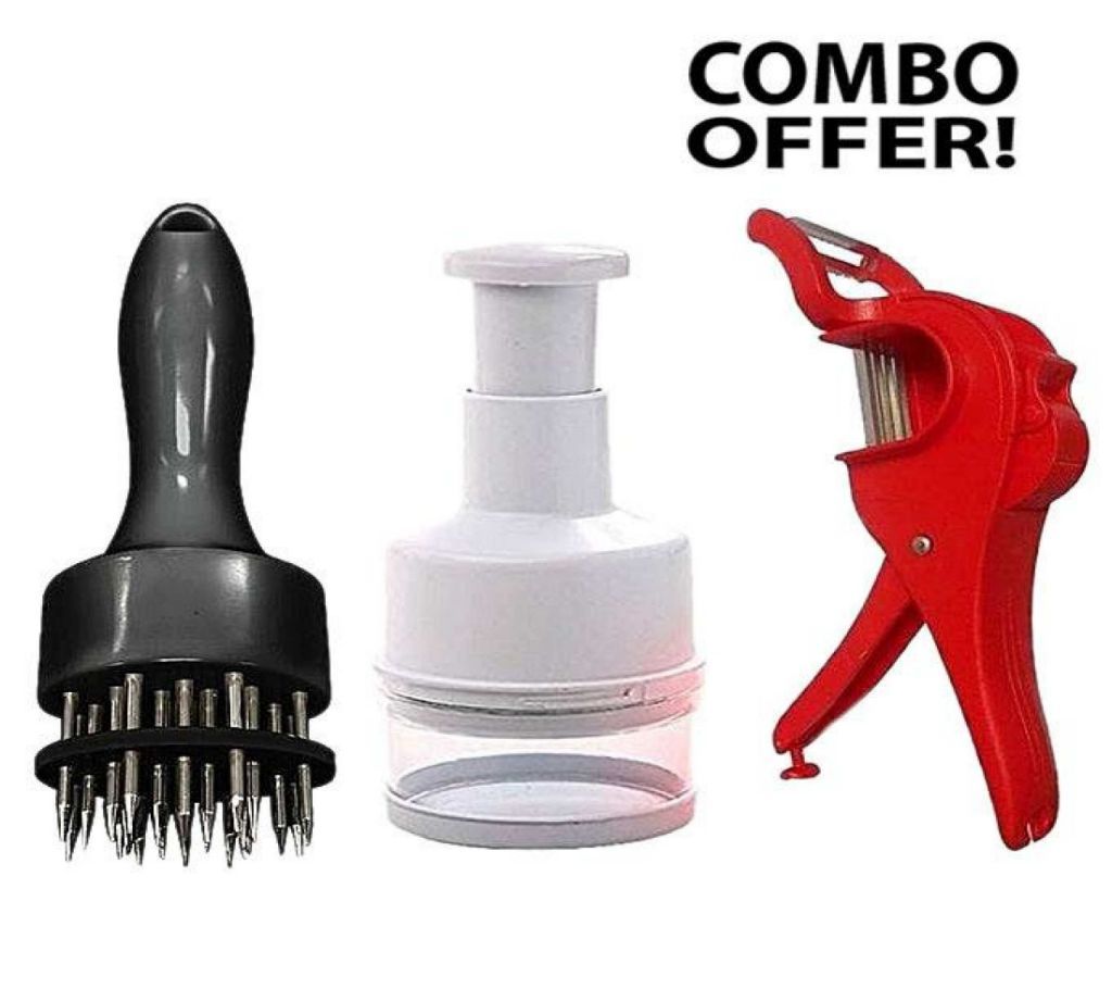 Meat Tenderizer + Vegetable Chopper + Vegetable Cutter Super Pack