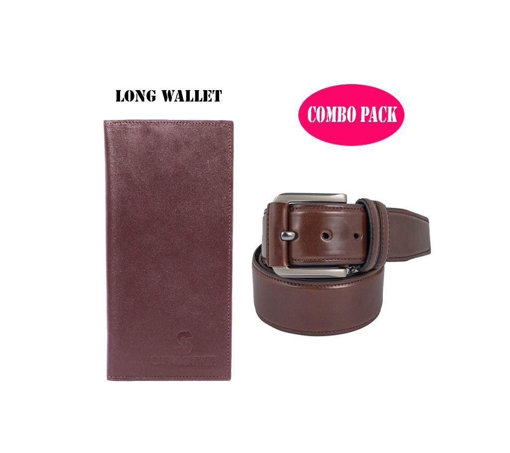 Artificial Leather Belt + Wallet Combo Pack For Man