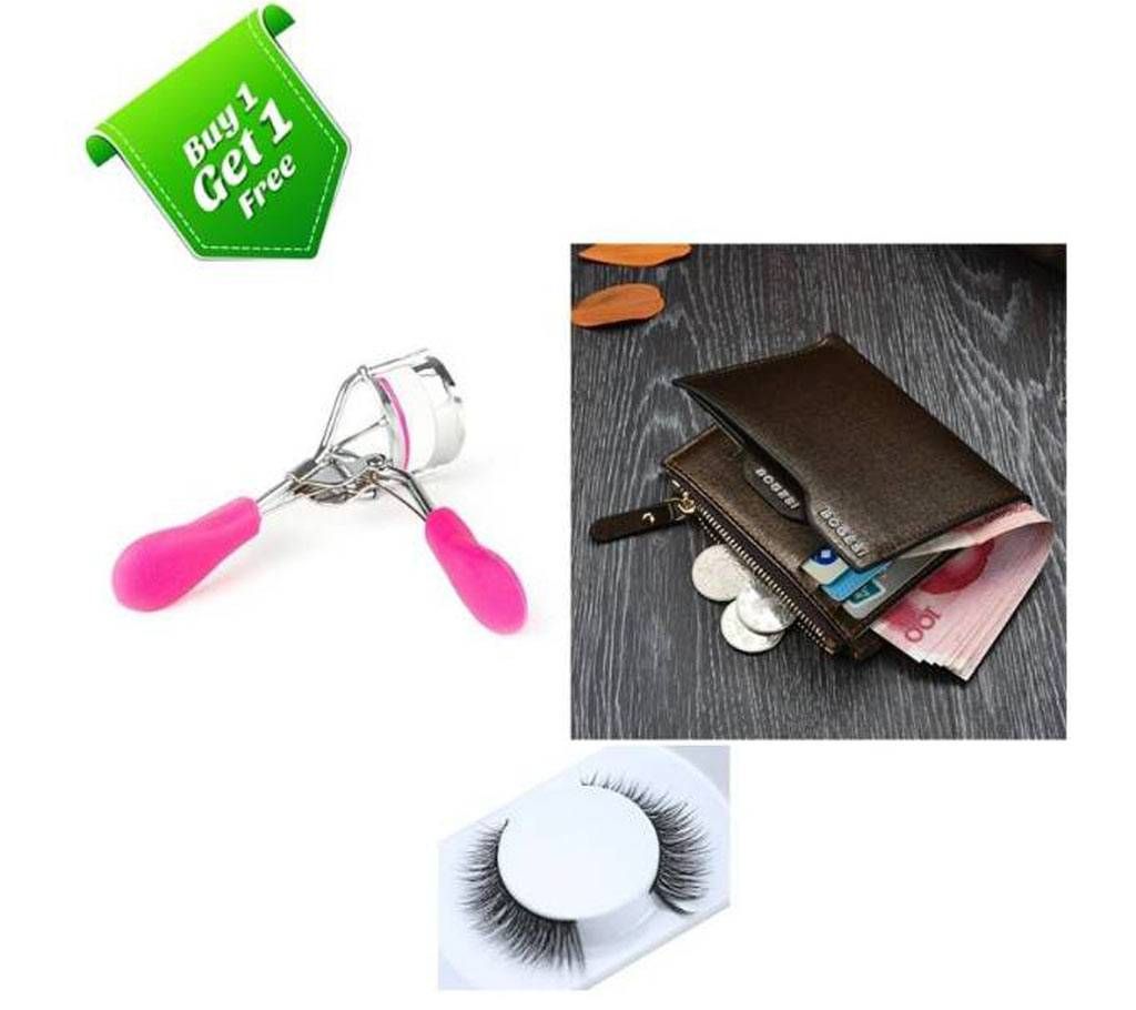 Bogesi Leather wallet-Eyelash Curler-Eye Lash Papri Combo