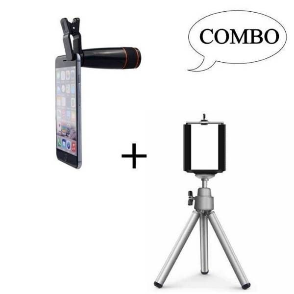 Combo of 12X Zoom Optical Telescope Lens + Mini St