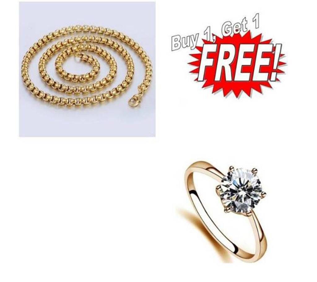 Buy One Stainless Steel Chain & Get One Finger Ring free