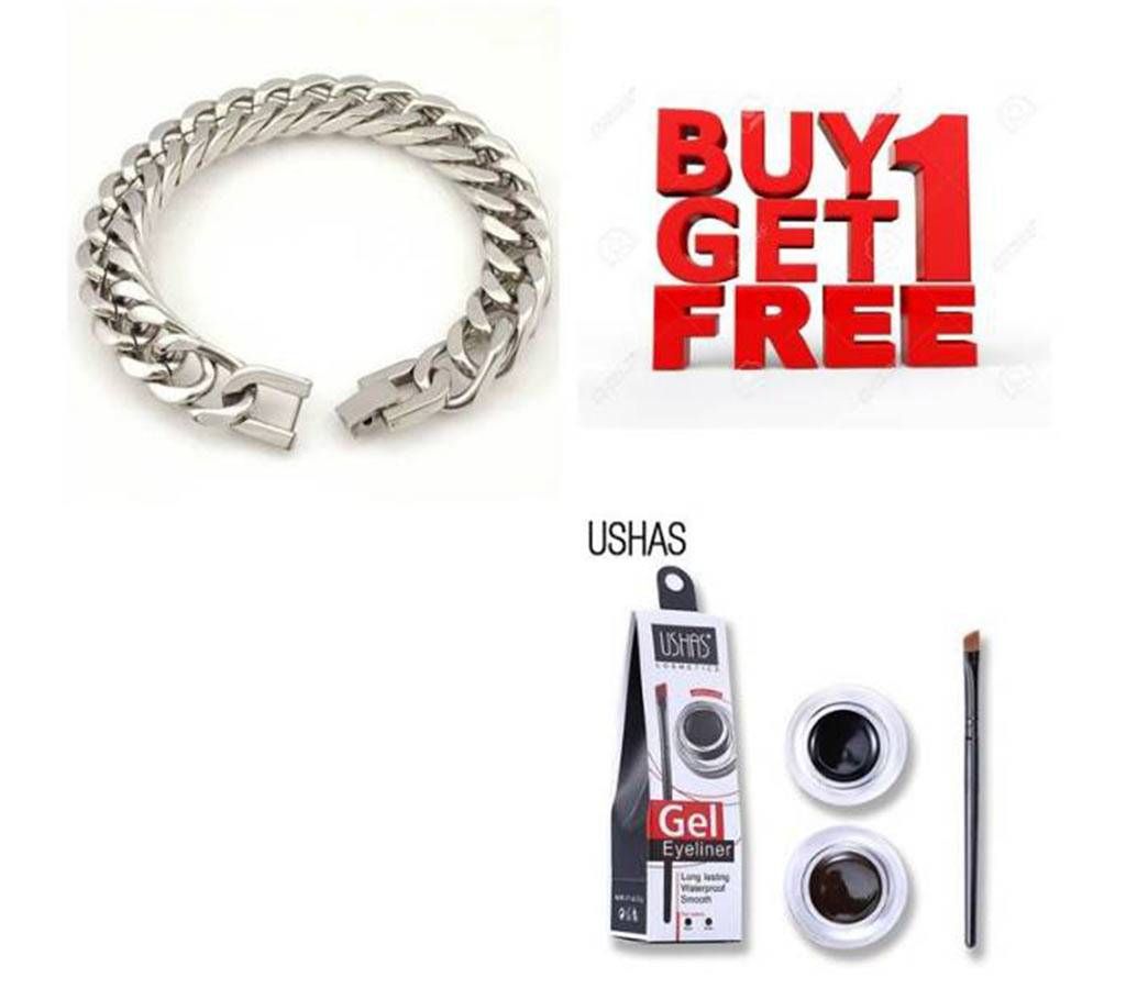 Buy One Stainless Steel Bracelet & Get One Eye Liner Gel Free