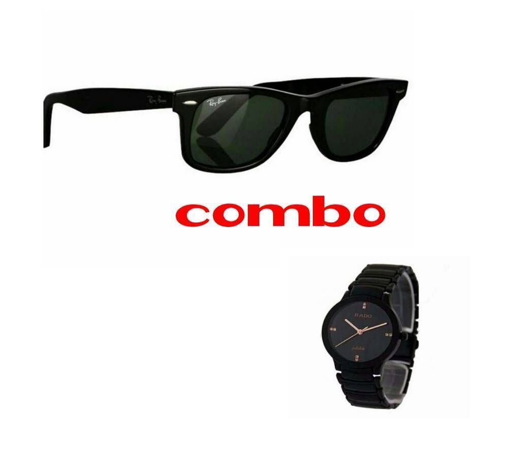 Rado (Copy) Watch + RAY BAN (Copy) Sunglass for men combo offer