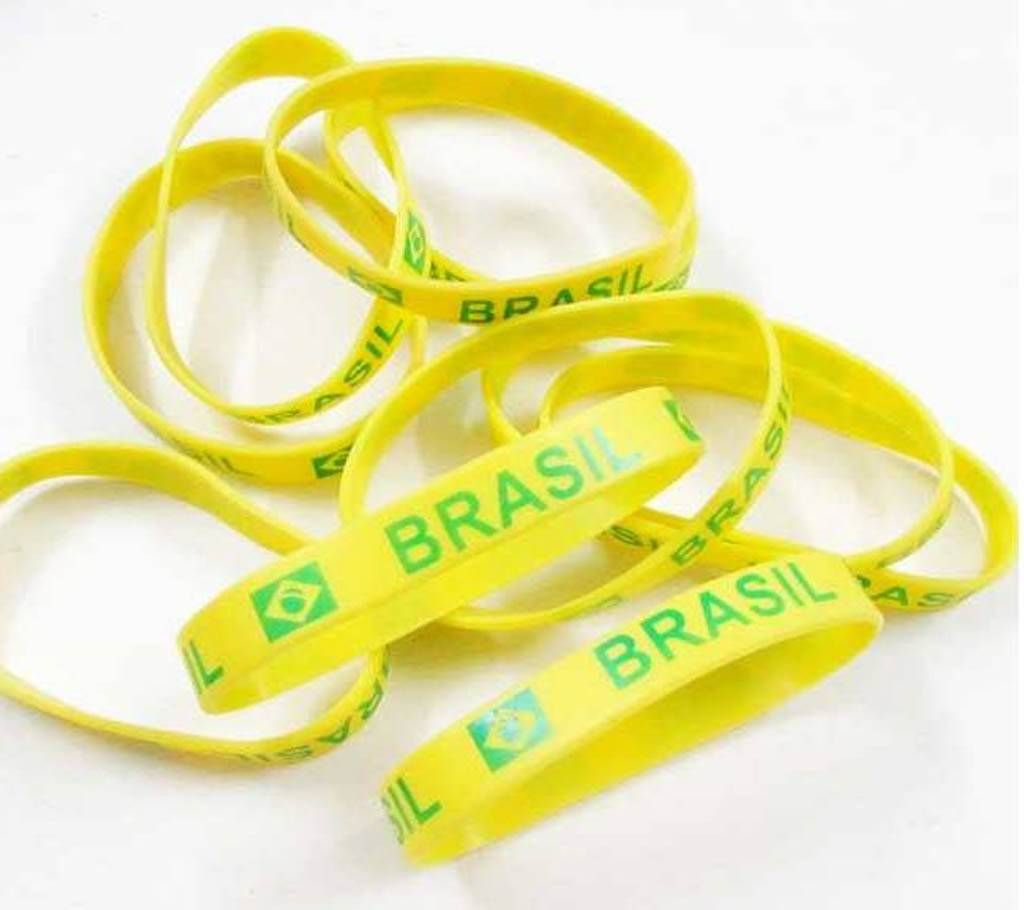 Brazil Wrist Band For Fans -Rubber (10 Pieces Combo)
