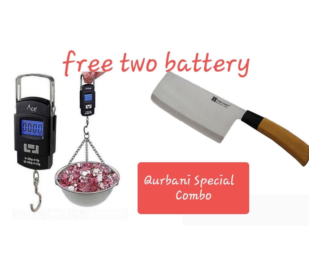 Weight Scale + Chopping Knife (Large) Combo Qurbani Special