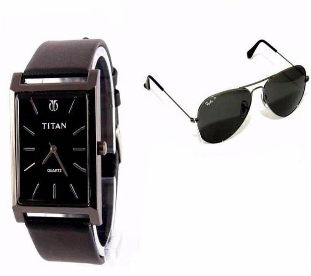 RAY BAN (copy) sunglasses+Titan (copy) watch combo 