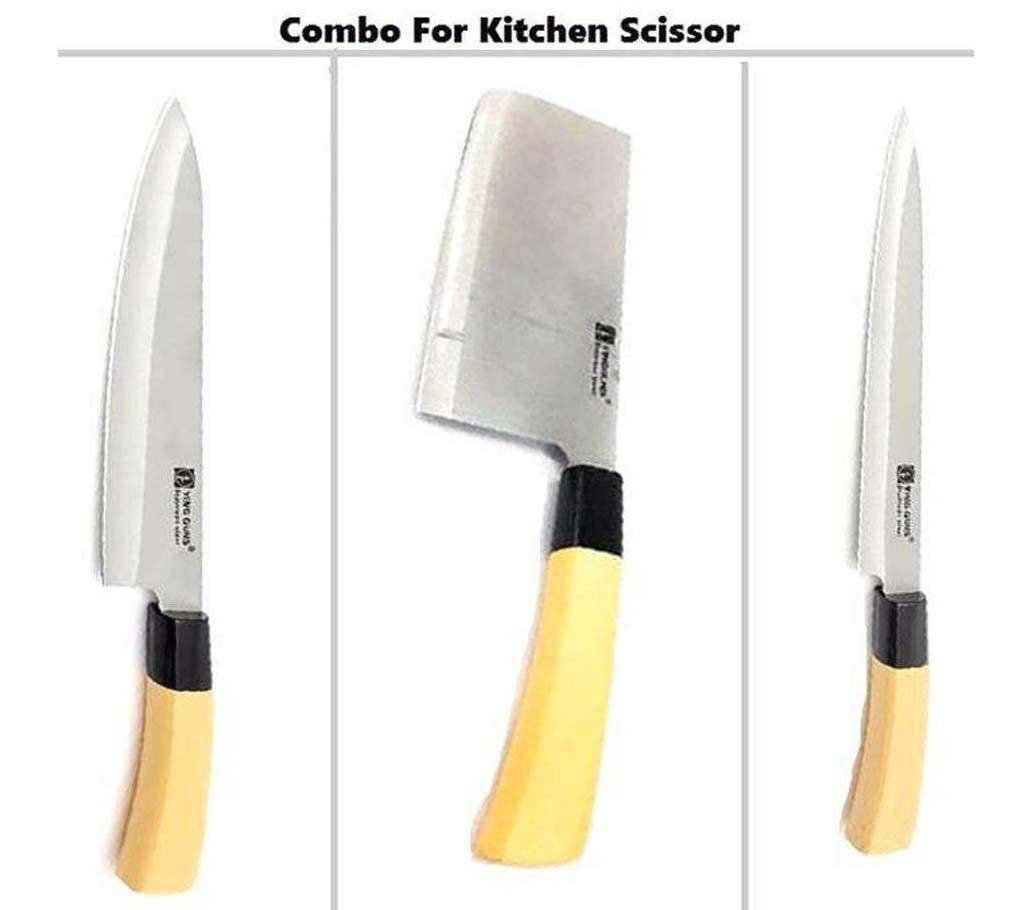 2 Pieces Kitchen Knife + Meat Cutting Knife Combo