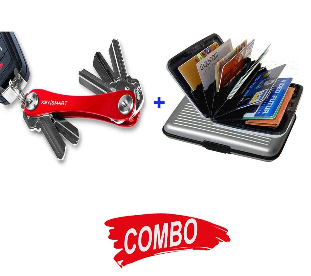 Security Credit Card Wallet + Key Smart Ring Combo Offer
