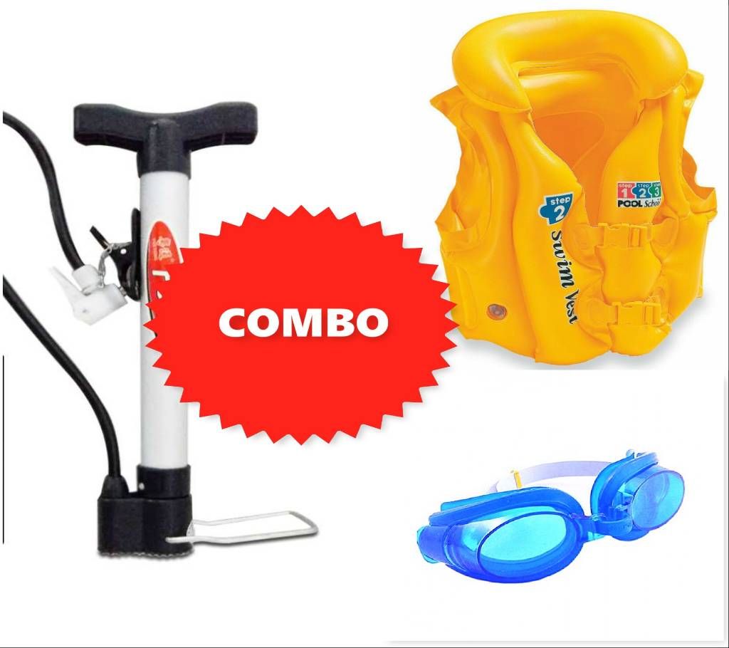 COMBO OFFER Swim vest multipurpose pumper and goggles