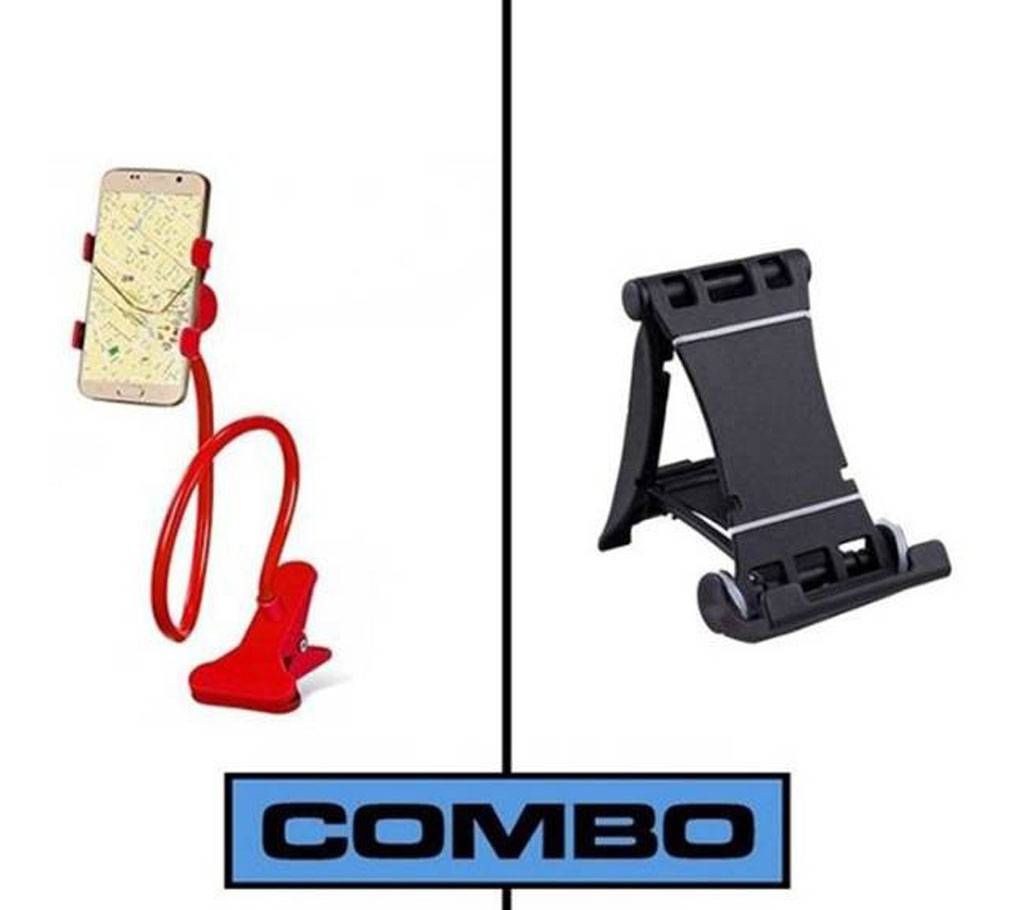 Combo of Multi Mobile Tablet Stand & 360 Rotate Mo
