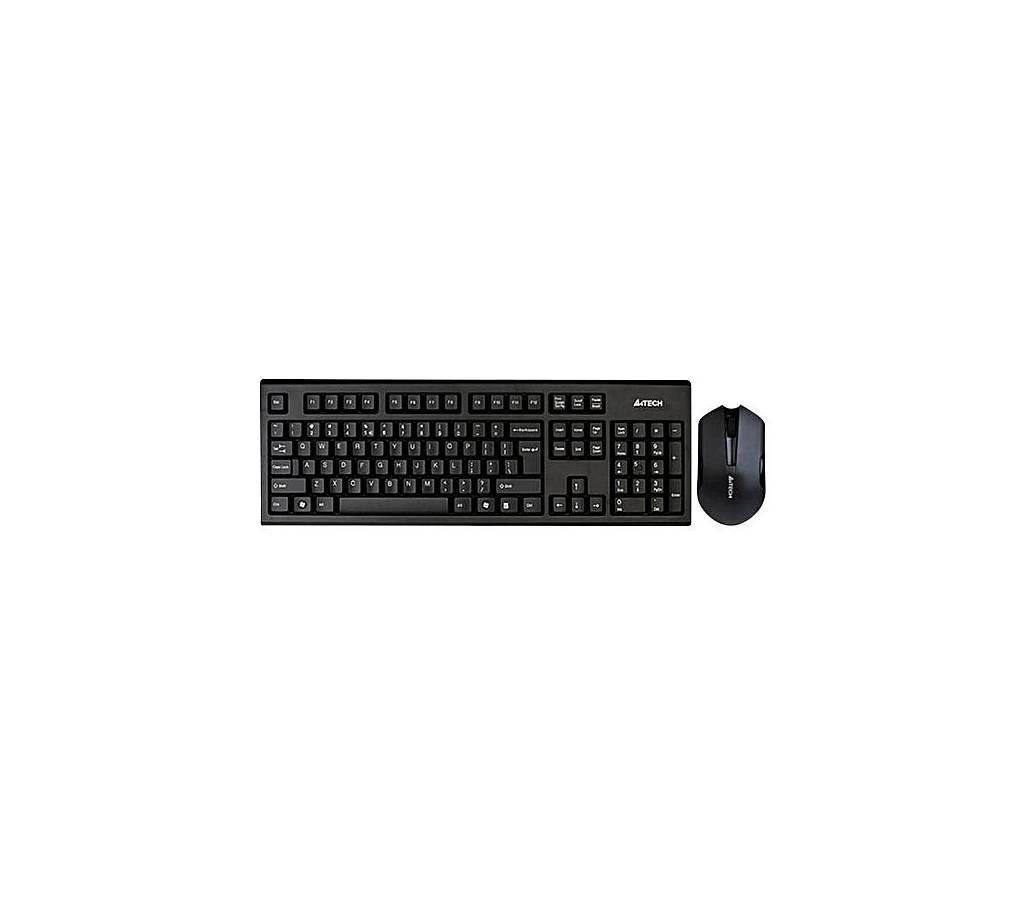 A4 Tech 3000N Wireless Keyboard and Mouse - Black