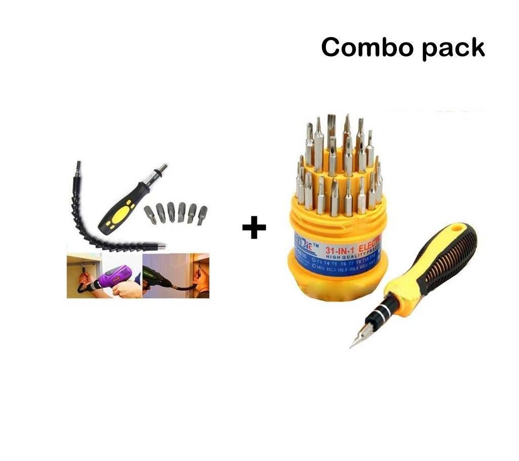 31 in 1 Screwdriver Set + Hanperal Useful 12" Snake Set Kit Combo