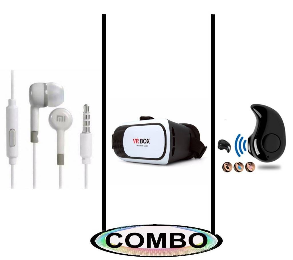 VR BOX Glass Bluetooth Headset & earphone Combo 