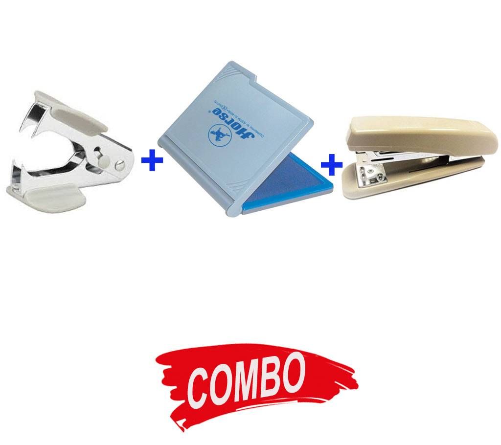 HD-45N Desktop Stapler + Horse stamp pads + Staple Pin Remover - Combo Offer